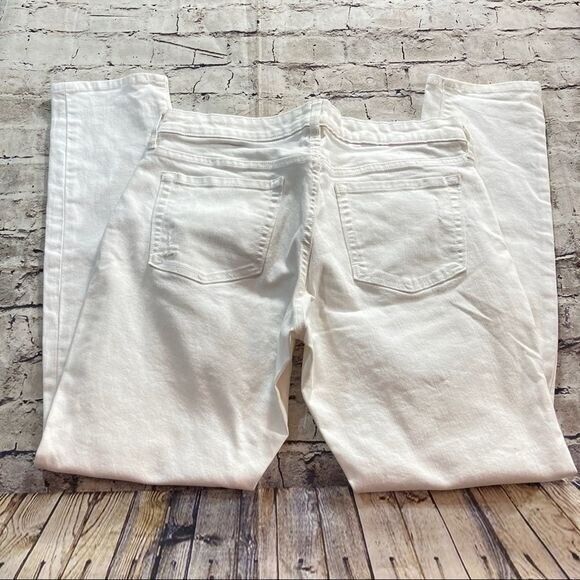 Gap Jeans Women's Sz.10/30 White Skinny Fit Distressed Denim Rockstar - Picture 4 of 4